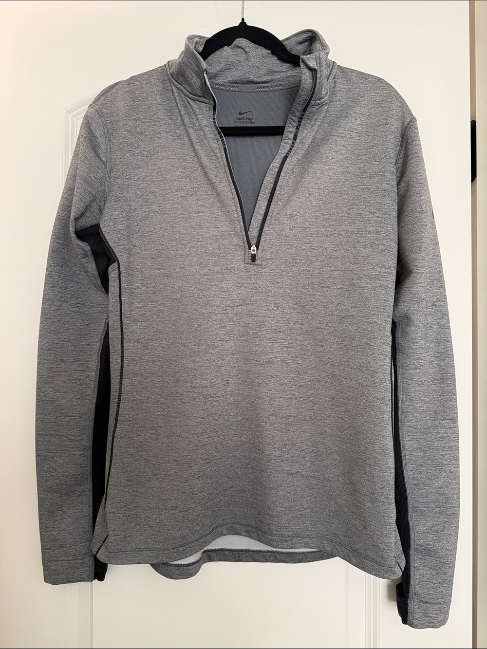Nike Pro - Hyper Warm Womens Gray Half-Zip Performance Sweater